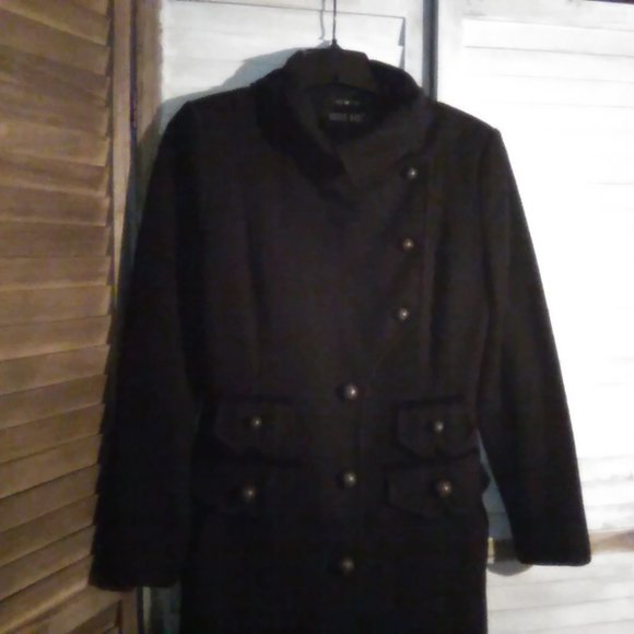 Vintage Wool-Blend Long Line Pea Coat - Picture 3 of 13